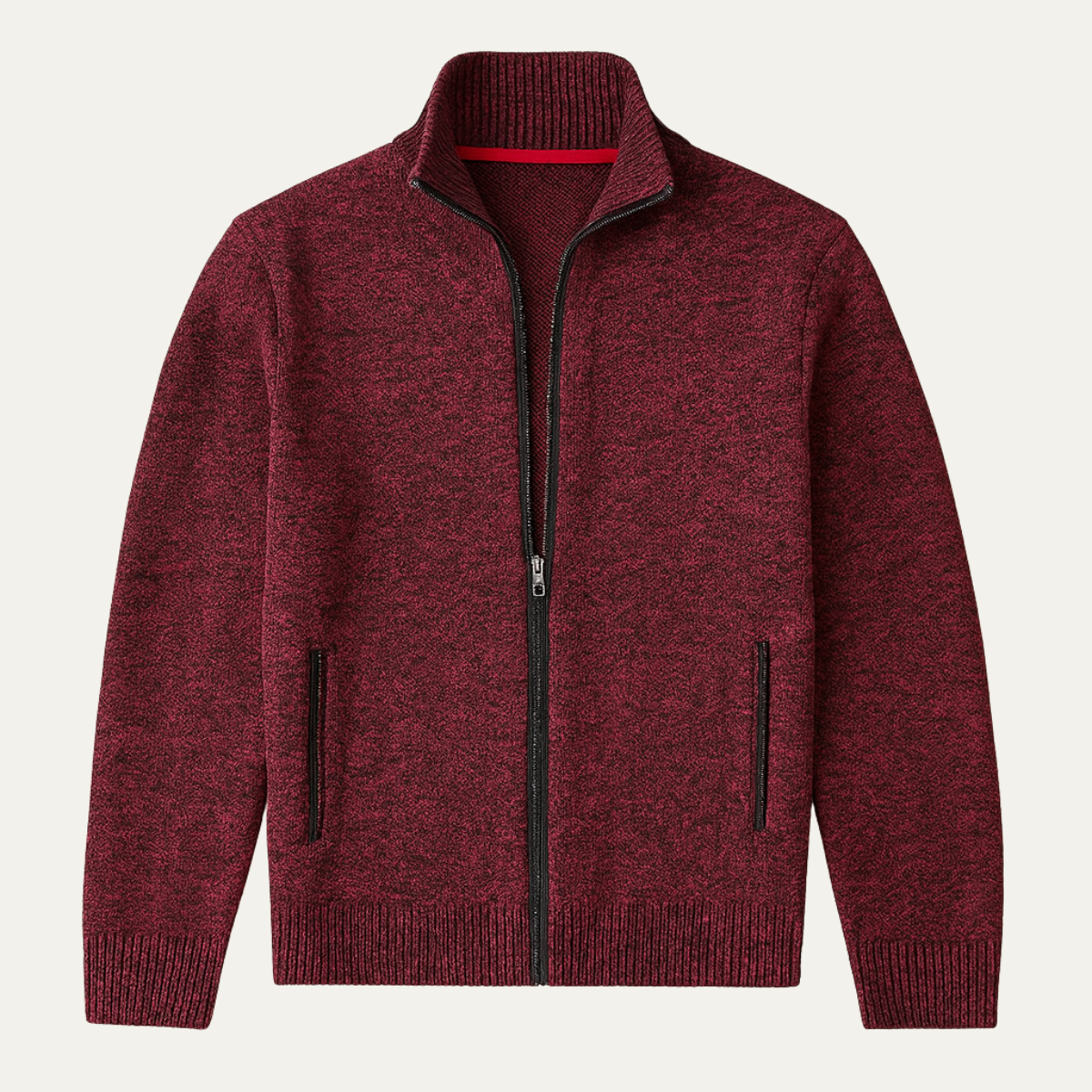 Men's Thick Knitted Fleece Cardigan Full Zip - Vonnera