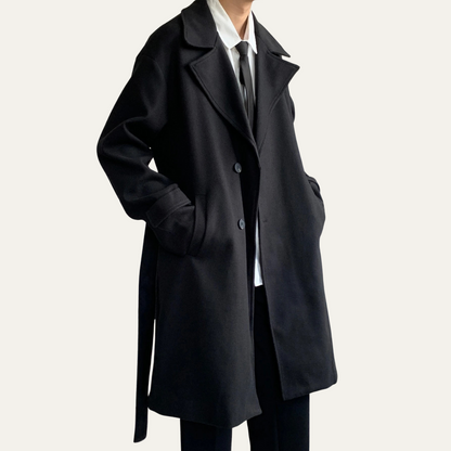 Men's Wool Wrap Coat Camel Color With Belt