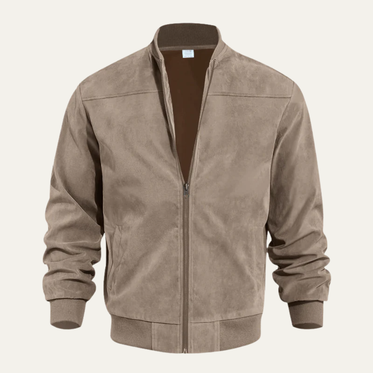 Men's Suede Bomber Jacket Vintage Style