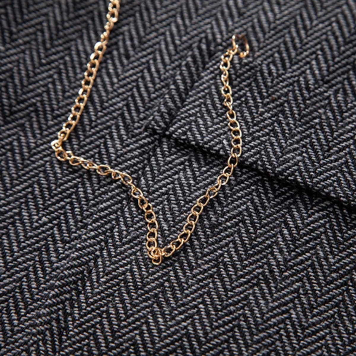 Men's Tweed Waistcoat With Pocket Watch Chain