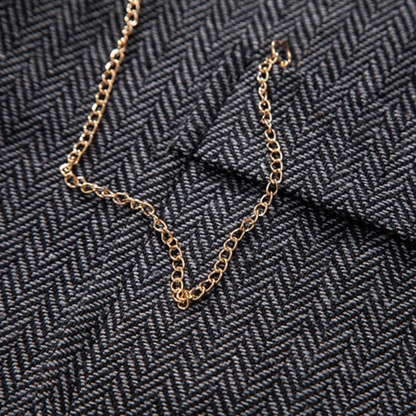 Men's Tweed Waistcoat With Pocket Watch Chain