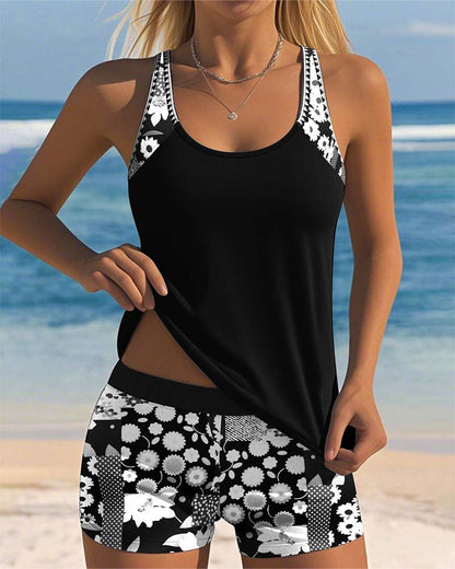 Women's Two Piece Swimsuit Floral Print Comfortable Fit