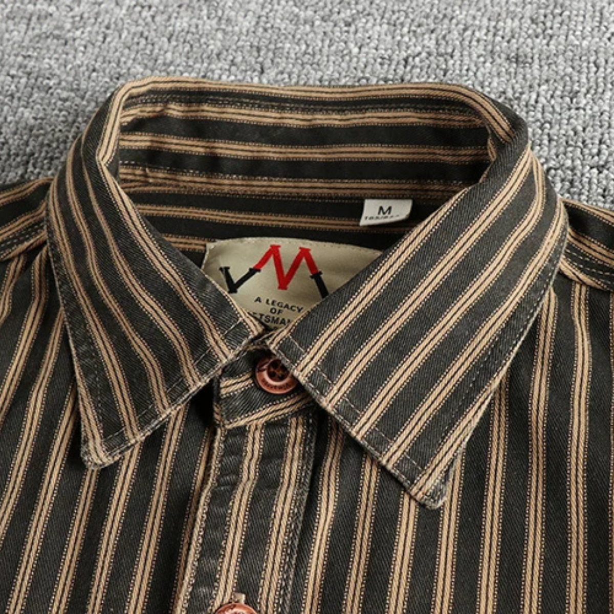 Men's Retro Striped Button Up Shirt
