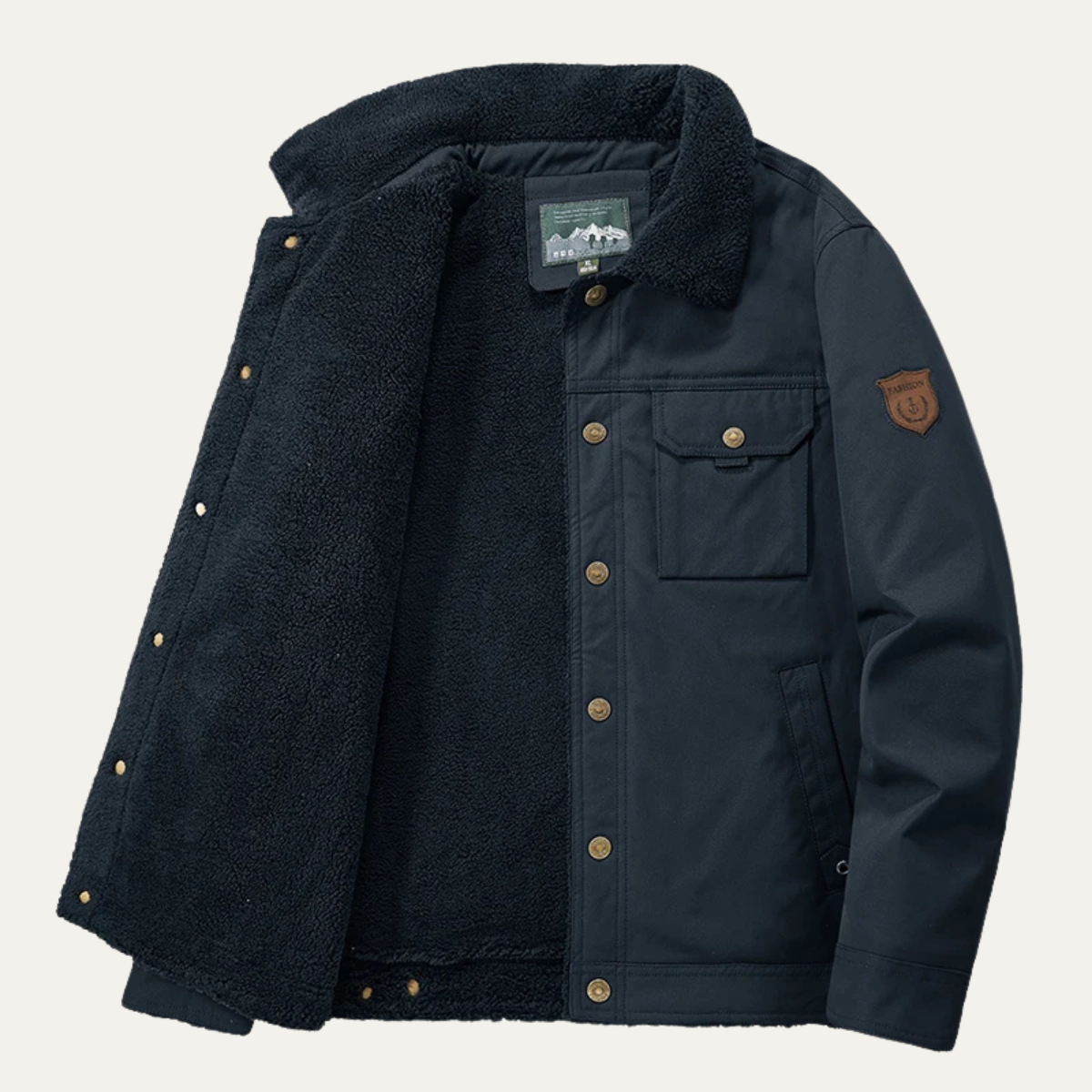 Men's Fleece Lined Sherpa Jacket Outdoor Winter Coat