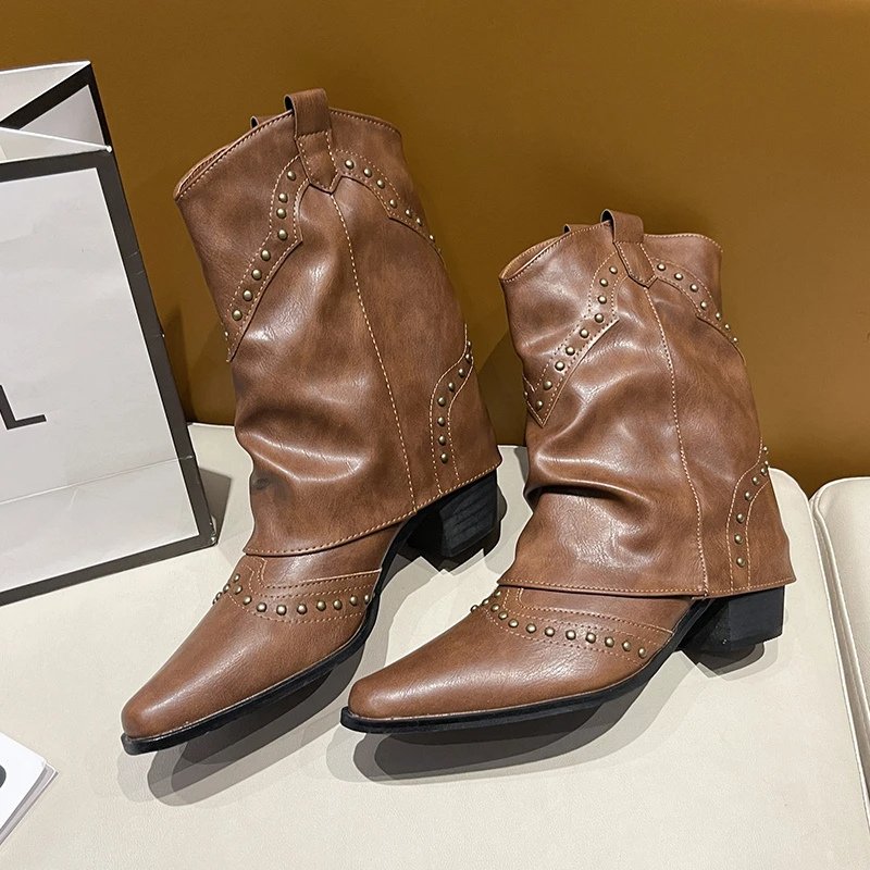 Women's Studded Slouchy Ankle Boots