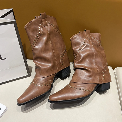 Women's Studded Slouchy Ankle Boots