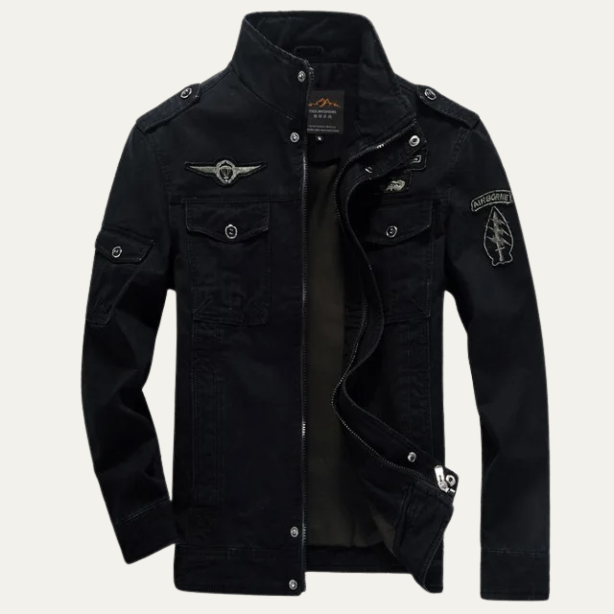 Men's Cotton Cargo Jacket With Pockets