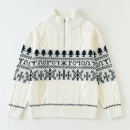Men's Nordic Pattern Knitted Jacket - Vonnera