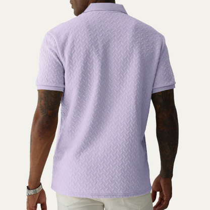 Men's Textured Polo Shirt Summer Casual