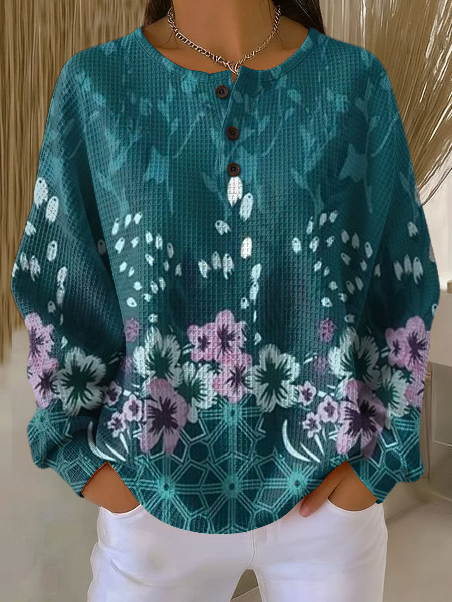 Women's Floral Pattern Pullover - Vonnera