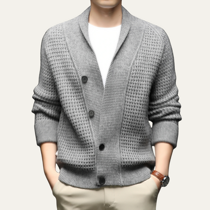 Hebrides Men's Knit Cardigan Shawl Collar Chunky