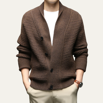 Hebrides Men's Knit Cardigan Shawl Collar Chunky