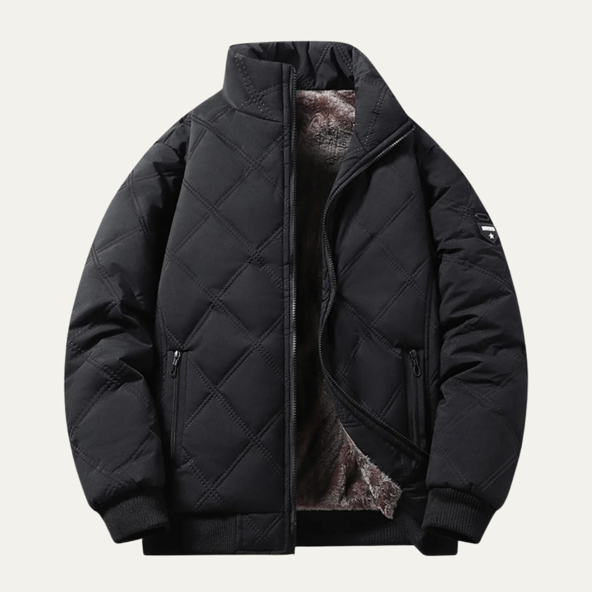 Men's Thermal Quilted Jacket Diamond Pattern - Vonnera