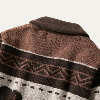 St Andrews Men's Buffalo Print Cardigan