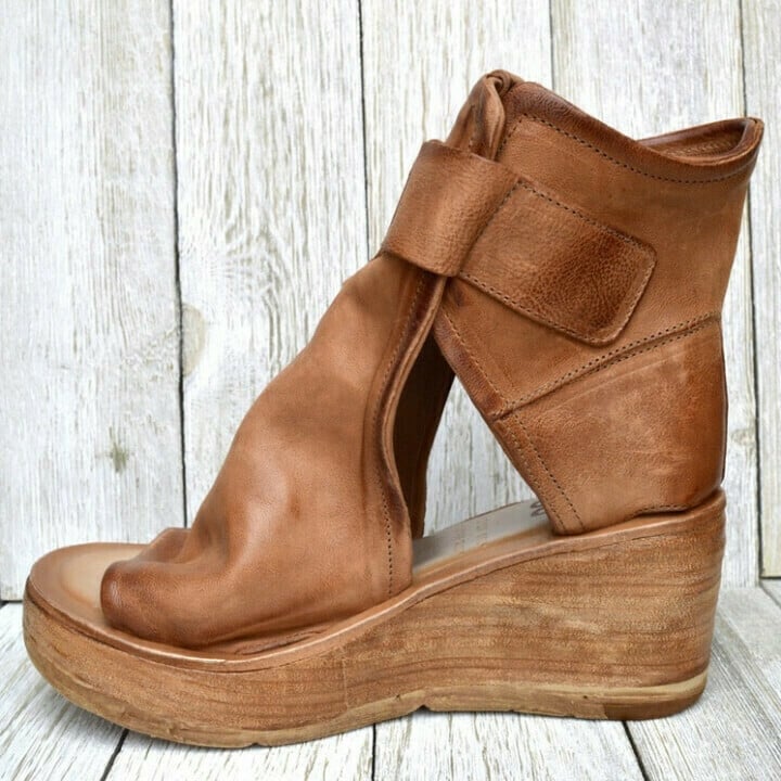 Wedge Sandals Buckle Boho Style
