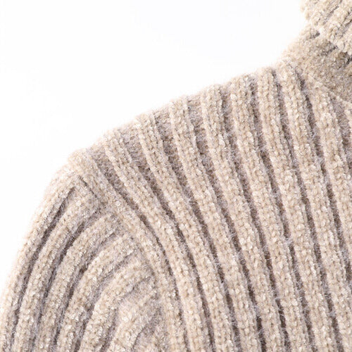 Men's High Neck Ribbed Sweater