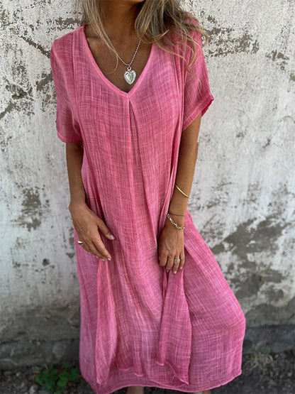 Women's Maxi Dress Flowy Draped Garnet Cocktail