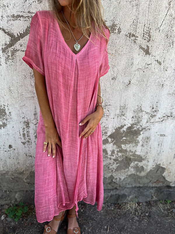 Women's Maxi Dress Flowy Draped Garnet Cocktail