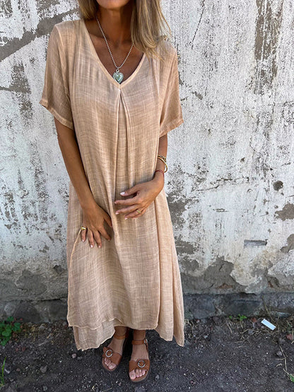 Women's Maxi Dress Flowy Draped Garnet Cocktail