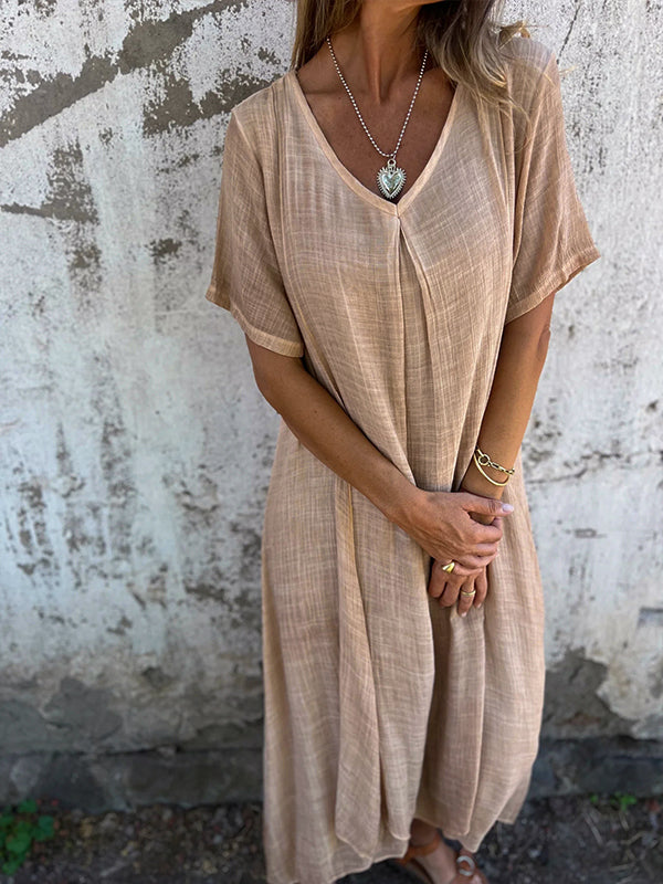 Women's Maxi Dress Flowy Draped Garnet Cocktail