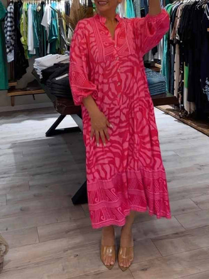 Women's V Neck Flowy Dress Tummy Control Loose Fit