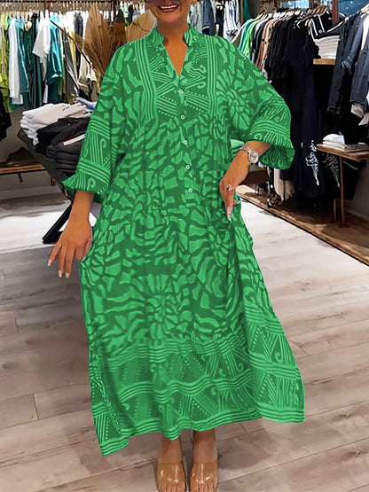 Marigold | Women's V Neck Tummy Control Flowy Loose Fit Dress