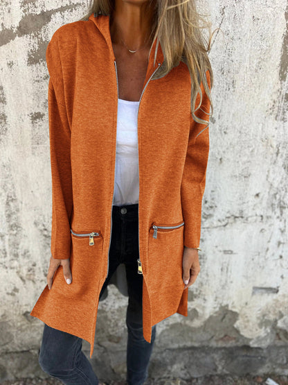 Women's Long Zip Front Cardigan