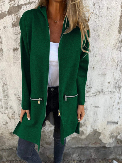 Women's Long Zip Front Cardigan