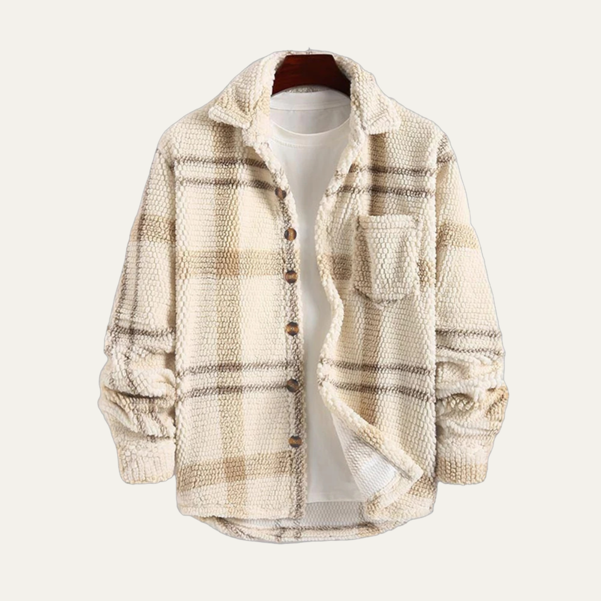 Men's Plaid Fleece Shirt Jacket