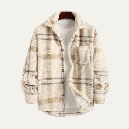 Men's Plaid Fleece Shirt Jacket