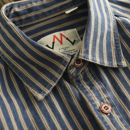 Men's Striped Button Down Shirt Cotton Casual Classic