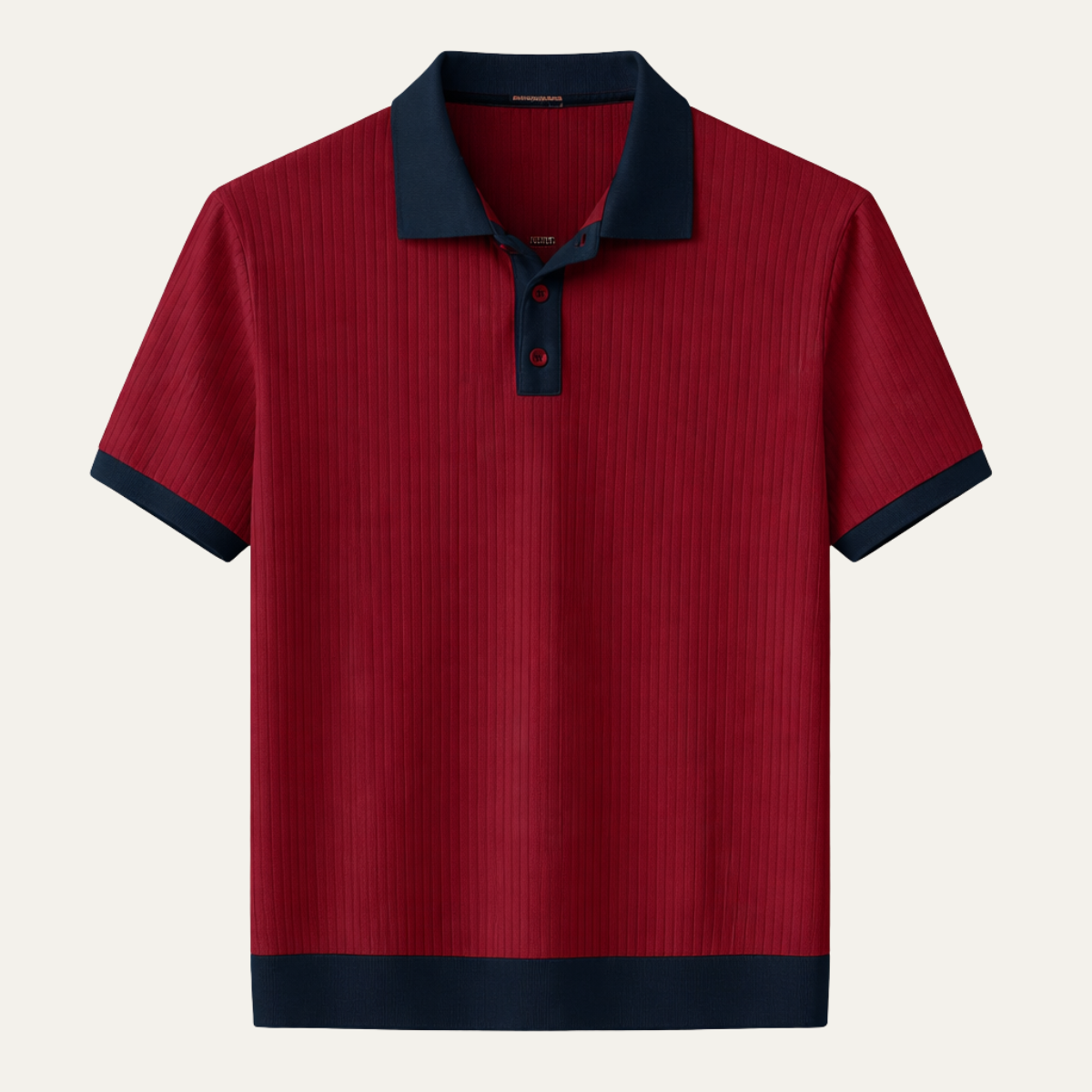 Men's Patchwork Knit Polo Shirt - Vonnera