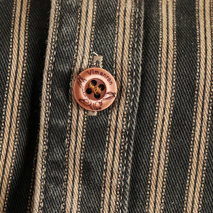 Men's Retro Striped Button Up Shirt