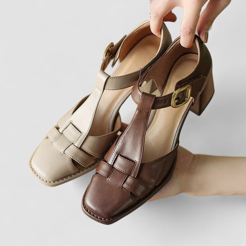 Women's T-strap Block Heel Shoes