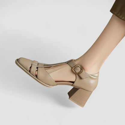 Women's T-strap Block Heel Shoes