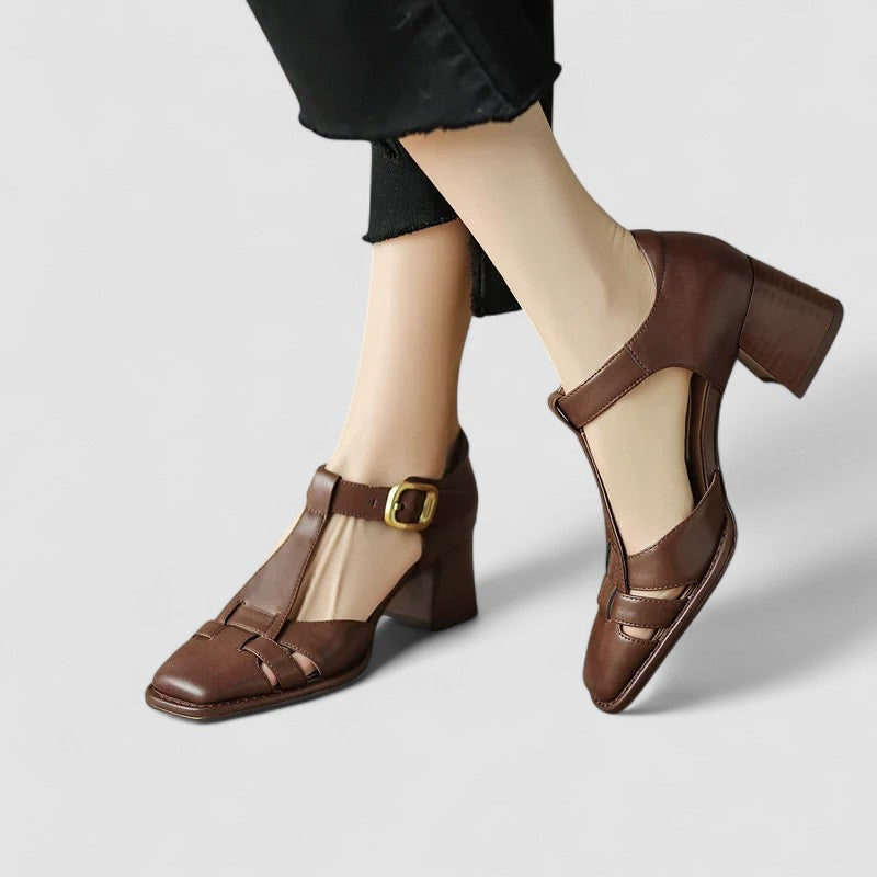 Women's T-Strap Heels Square Toe - Vonnera