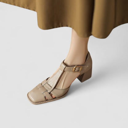 Women's T-strap Block Heel Shoes