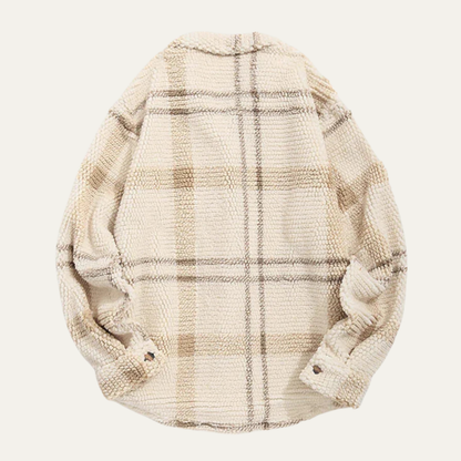Men's Plaid Fleece Shirt Jacket