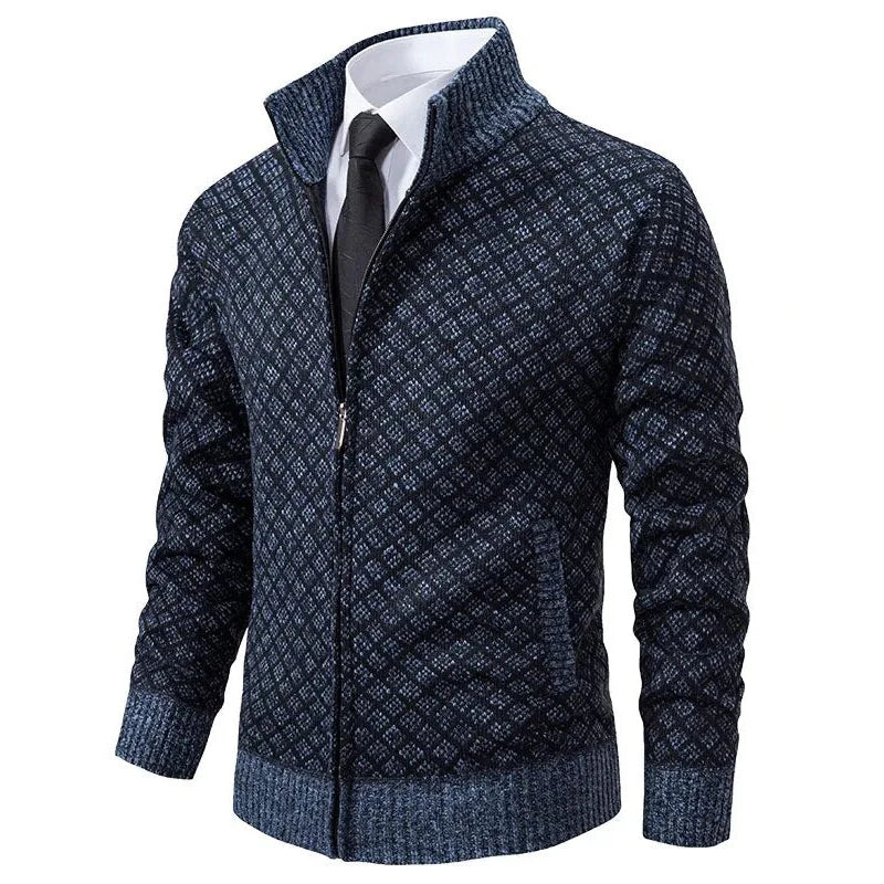 Men's Zip Front Cardigan Stand Collar