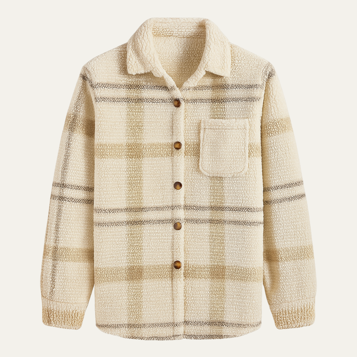 Men's Plaid Fleece Shirt Jacket - Vonnera