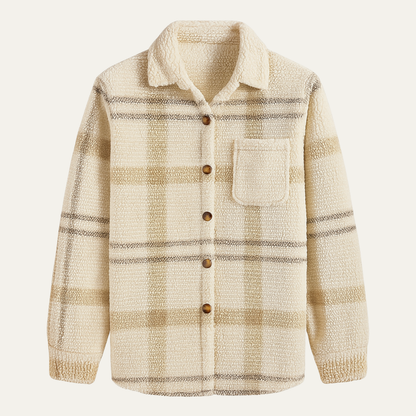 Men's Plaid Fleece Shirt Jacket - Vonnera