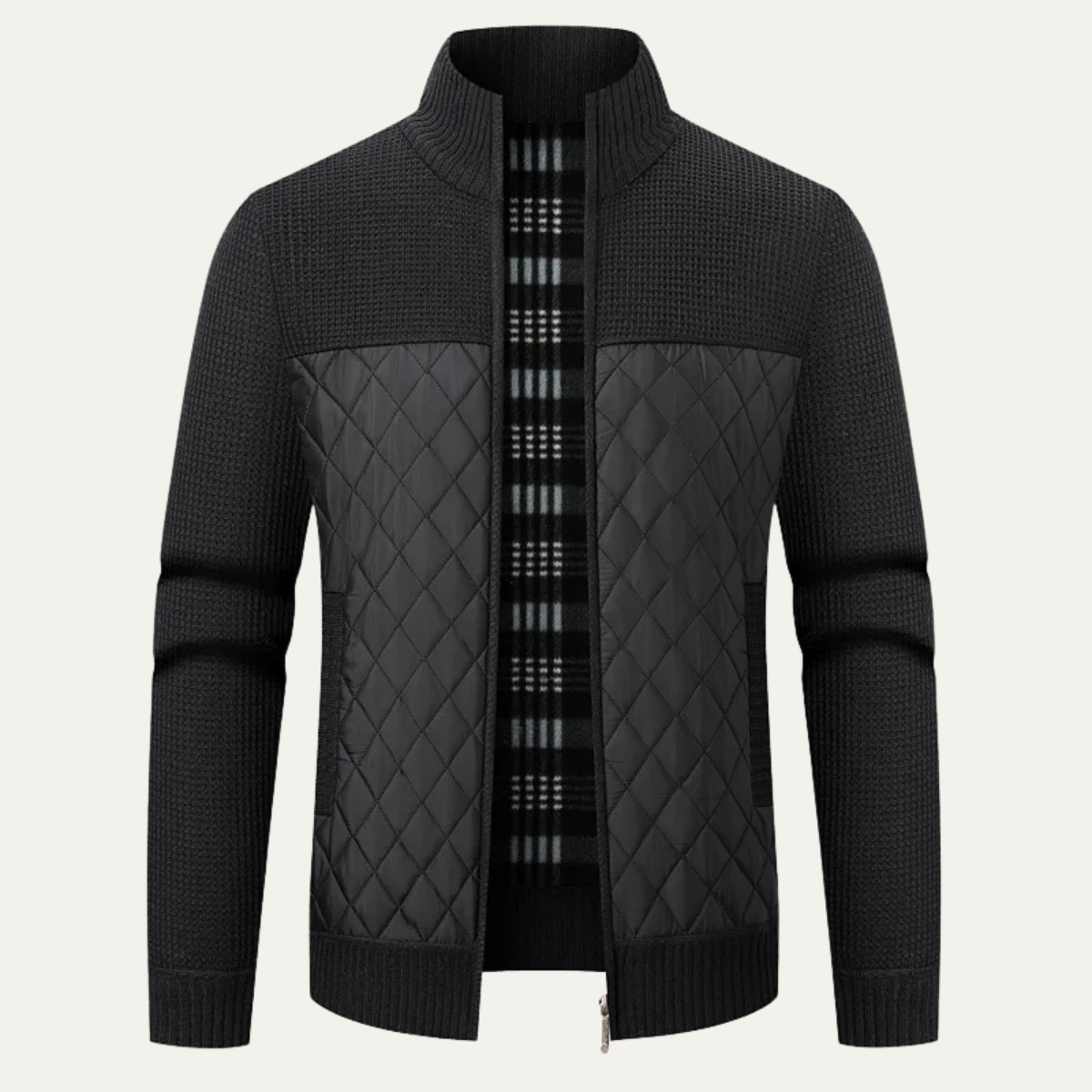 Men's Padded Zip Jacket Warm Green - Vonnera