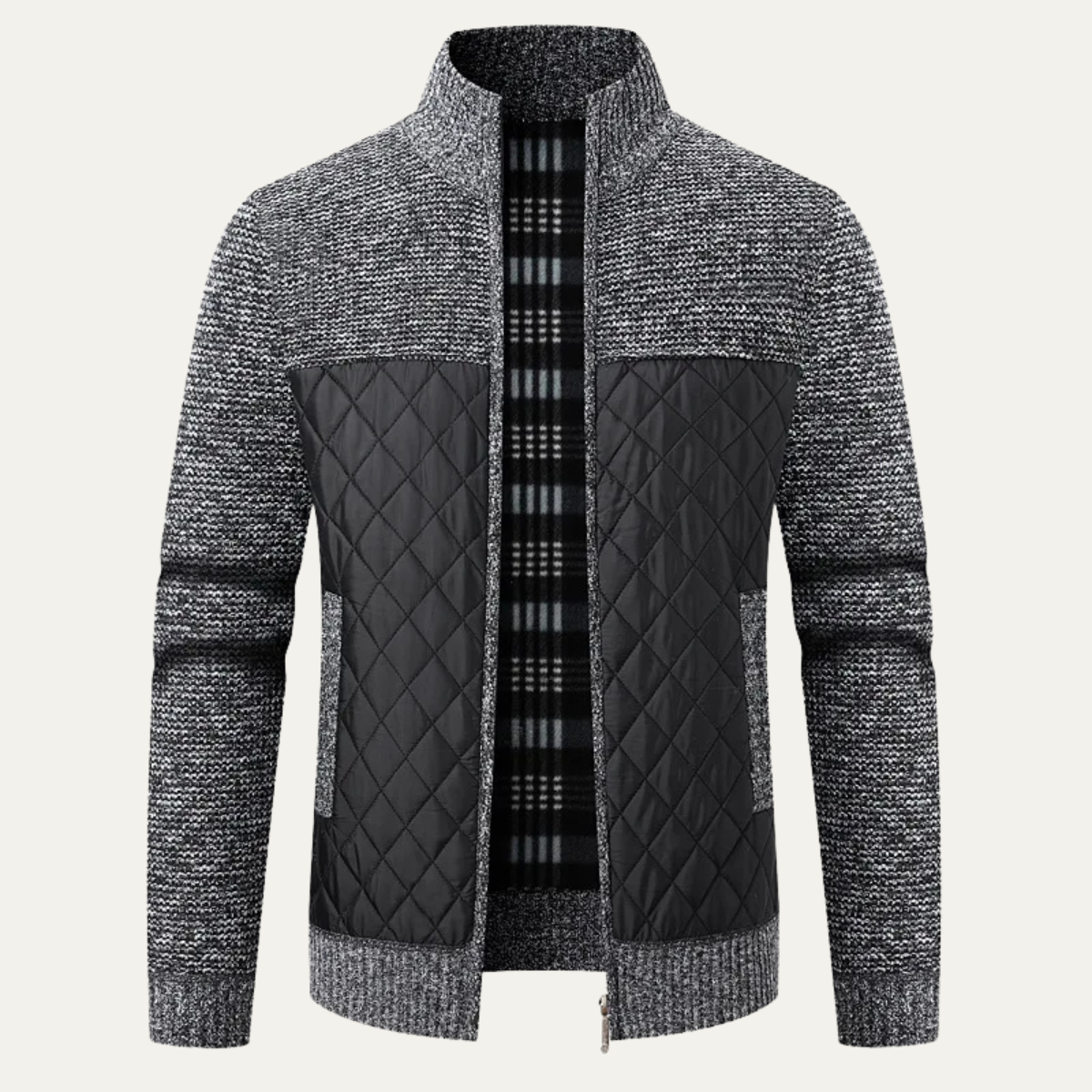 Men's Padded Zip Jacket Warm Green