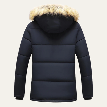 Men's Winter Parka Jacket Fur Collar Warm Hooded