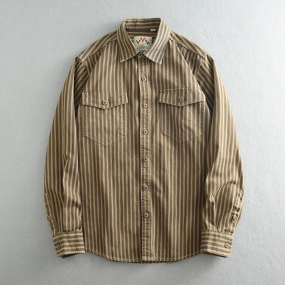 Men's Striped Button Down Shirt Cotton Casual Classic