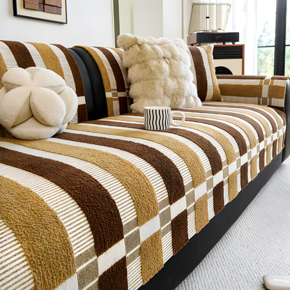 Chenille Sofa Slipcover Mid Century Style