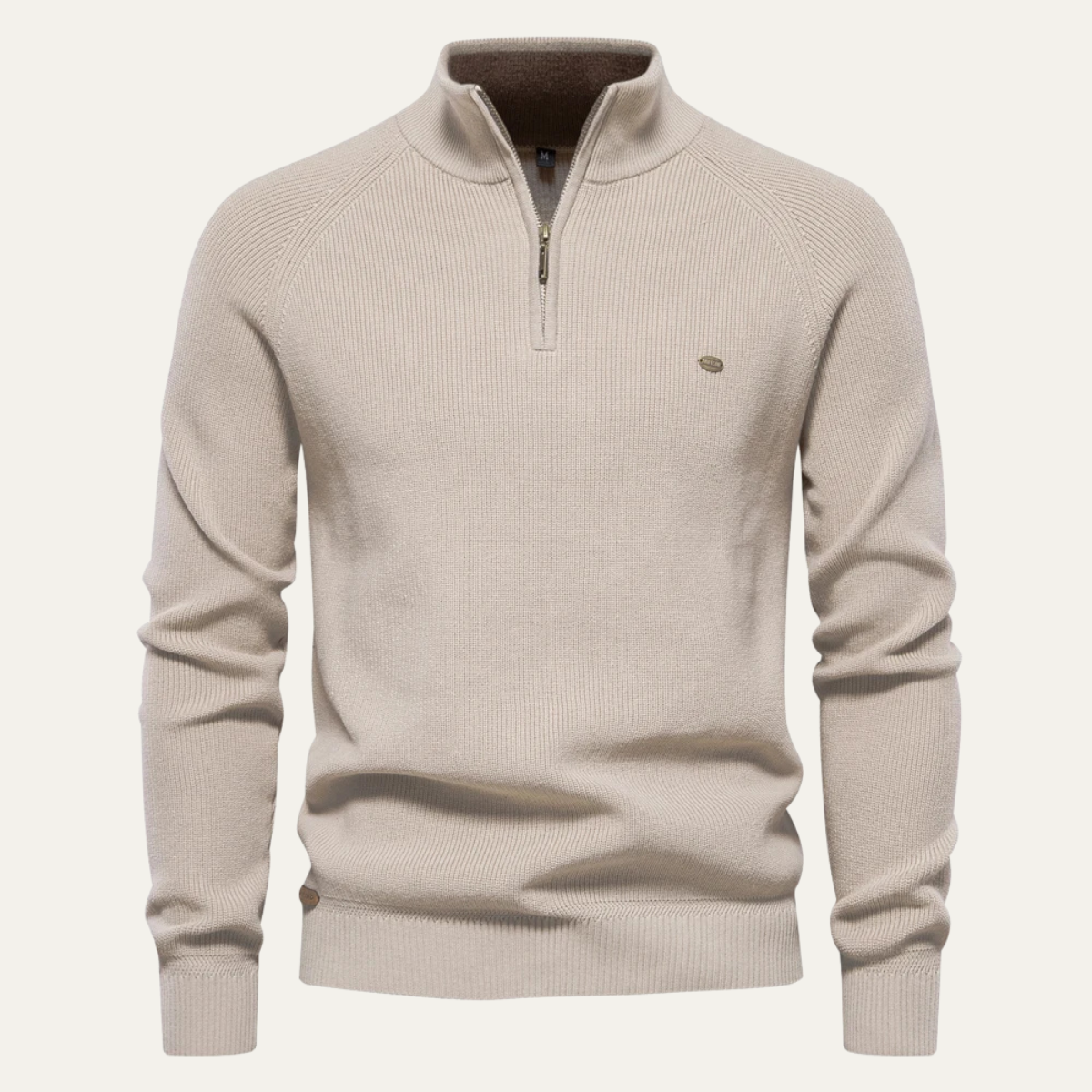 Men's Casual Mock Neck Knit Sweater Button Collar