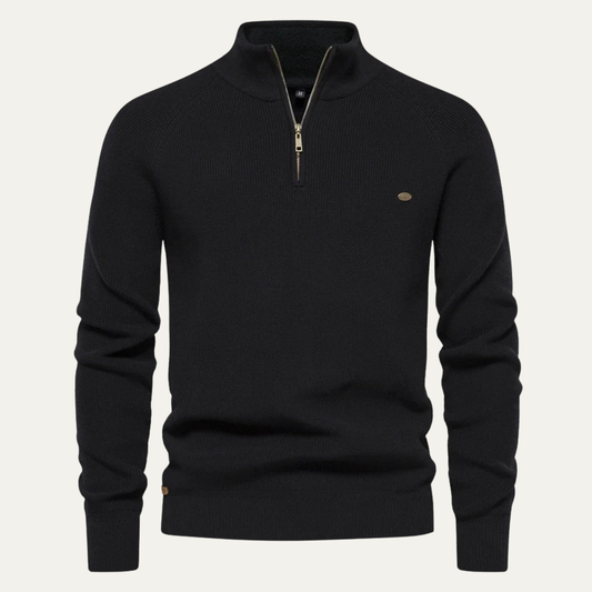 Men's Casual Mock Neck Knit Sweater Button Collar - Vonnera