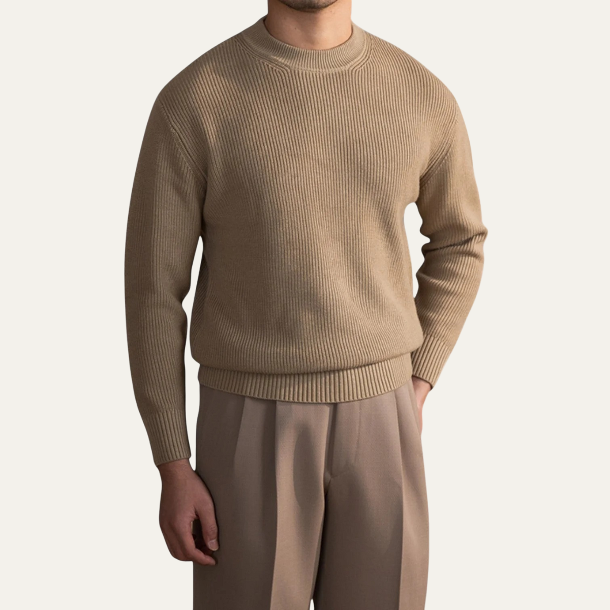 Mens Wool Crew Neck Sweater