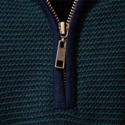 Men's Half Zip Knit Sweater Winter Wool